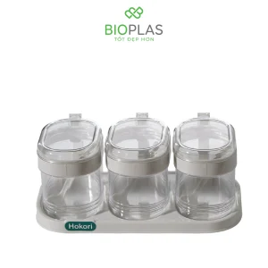 Bộ 3 hộp gia vị nắp bật biohome