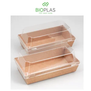 3RHOME-HỘP GIẤY CHỮ NHẬT NÂU 155*85 NẮP PET