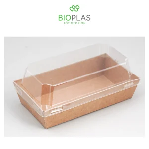 3RHOME-HỘP GIẤY CHỮ NHẬT NÂU 155*85 NẮP PET