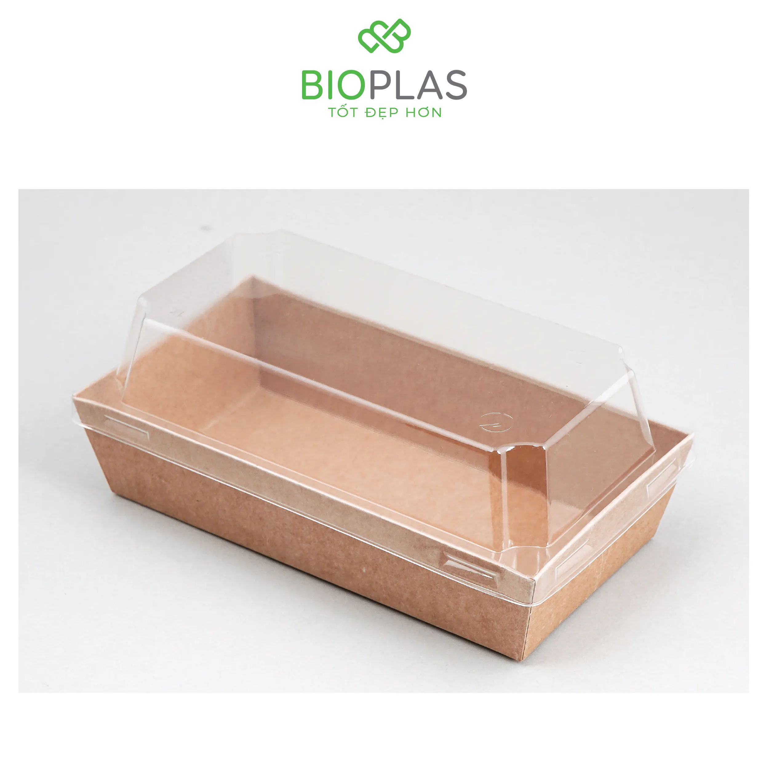 3RHOME-HỘP GIẤY CHỮ NHẬT NÂU 155*85 NẮP PET