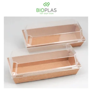 3RHOME-HỘP GIẤY CHỮ NHẬT NÂU 190*90 NẮP PET