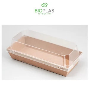 3RHOME-HỘP GIẤY CHỮ NHẬT NÂU 190*90 NẮP PET