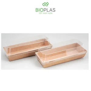 3RHOME-HỘP GIẤY CHỮ NHẬT NÂU 210*85 NẮP PET