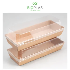 3RHOME-HỘP GIẤY CHỮ NHẬT NÂU 210*85 NẮP PET