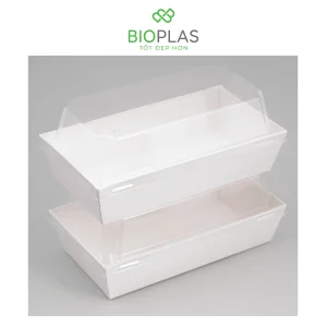 3RHOME-HỘP GIẤY CHỮ NHẬT TRẮNG 155*85 NẮP PET