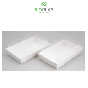 3RHOME-HỘP GIẤY CHỮ NHẬT TRẮNG 200*125 NẮP PET