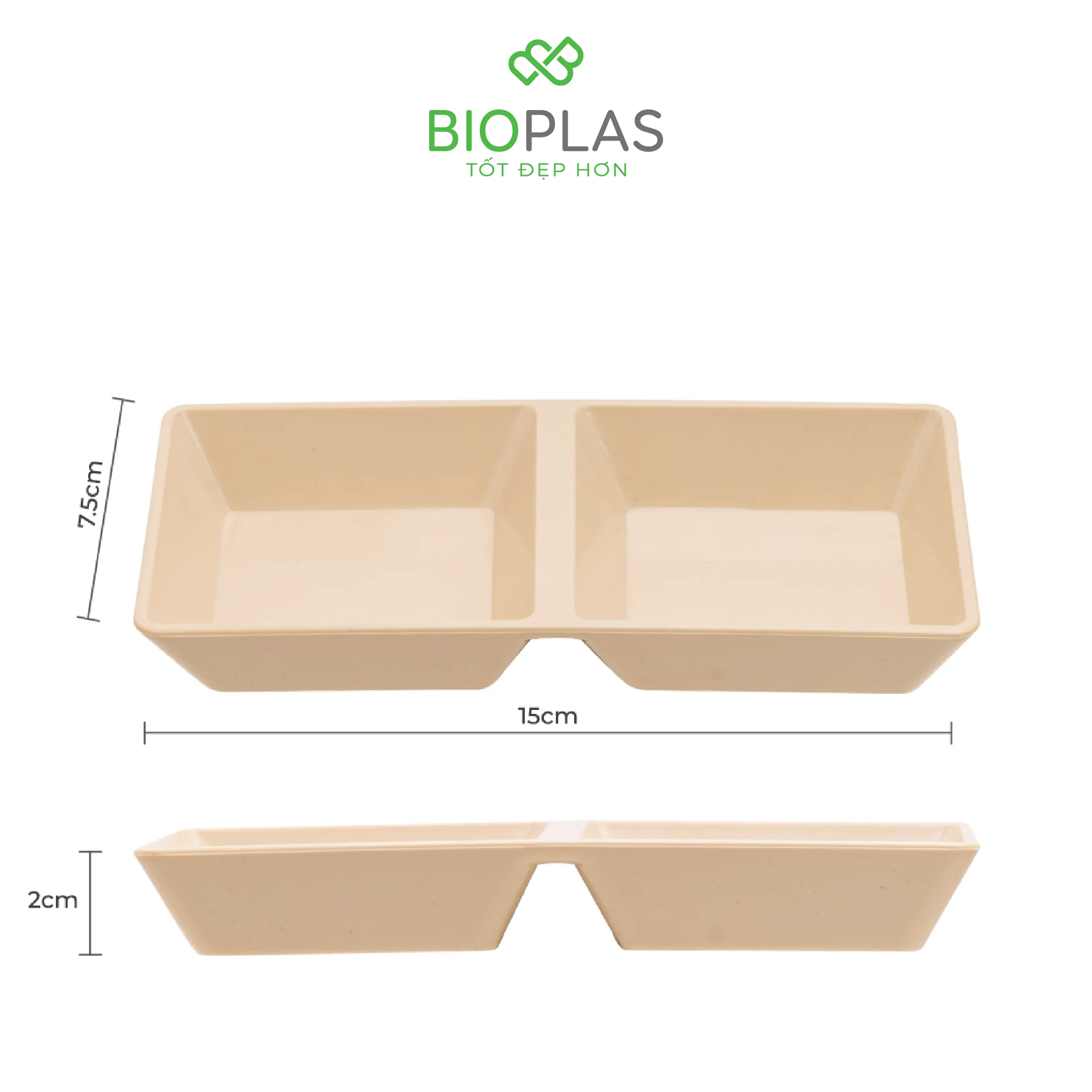 Biohome khay chấm vuông 2 ngăn