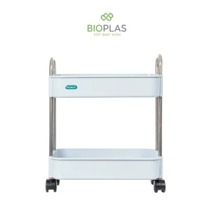 Kệ inox chữ nhật bánh xe Biohome
