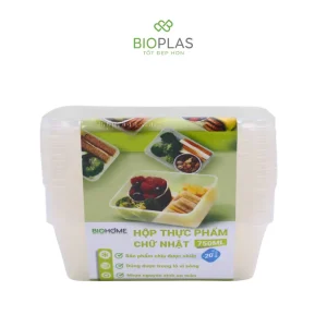 Bộ hộp thực phẩm chữ nhật chịu nhiệt -20 độ C Biohome