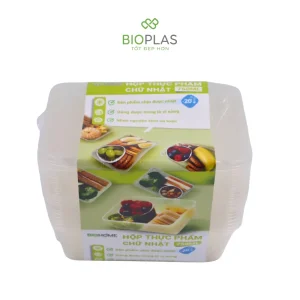 Bộ hộp thực phẩm chữ nhật chịu nhiệt -20 độ C Biohome