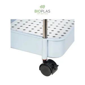 Kệ inox chữ nhật bánh xe Biohome